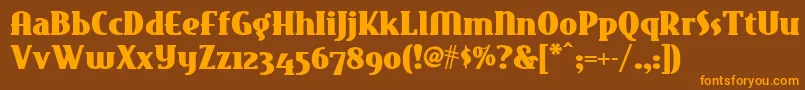 Eastmarketnf Font – Orange Fonts on Brown Background