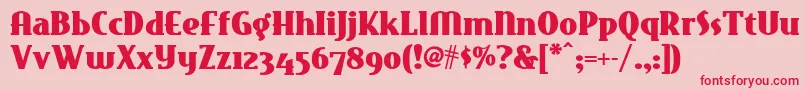 フォントEastmarketnf – ピンクの背景に赤い文字