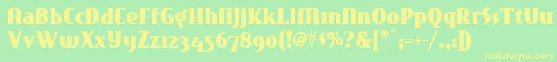 Eastmarketnf Font – Yellow Fonts on Green Background