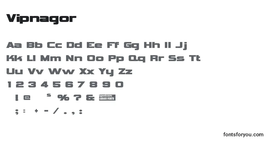 Schriftart Vipnagor – Alphabet, Zahlen, spezielle Symbole