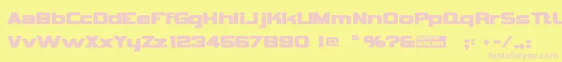 Vipnagor-fontti – vaaleanpunaiset fontit keltaisella taustalla