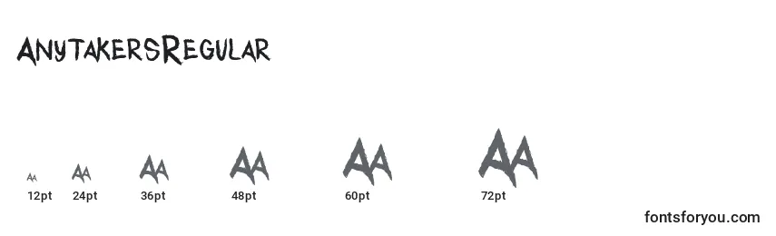 Размеры шрифта AnytakersRegular (82586)