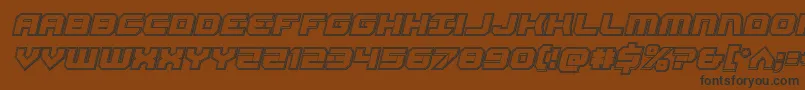 Шрифт Gearheadengraveital – чёрные шрифты на коричневом фоне