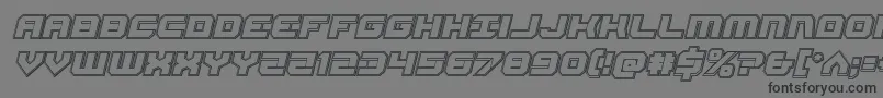 フォントGearheadengraveital – 黒い文字の灰色の背景