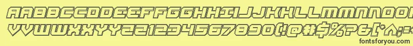 フォントGearheadengraveital – 黒い文字の黄色い背景