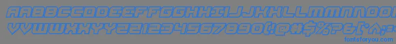 Шрифт Gearheadengraveital – синие шрифты на сером фоне