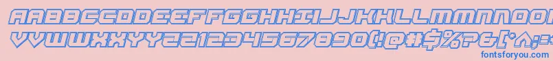 Gearheadengraveital-fontti – siniset fontit vaaleanpunaisella taustalla