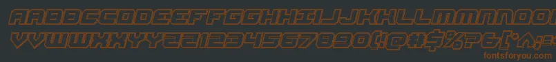 Шрифт Gearheadengraveital – коричневые шрифты на чёрном фоне