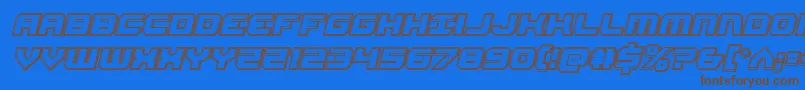 Шрифт Gearheadengraveital – коричневые шрифты на синем фоне