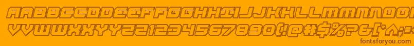 Gearheadengraveital-Schriftart – Braune Schriften auf orangefarbenem Hintergrund