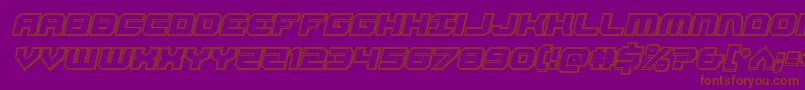 Gearheadengraveital-Schriftart – Braune Schriften auf violettem Hintergrund
