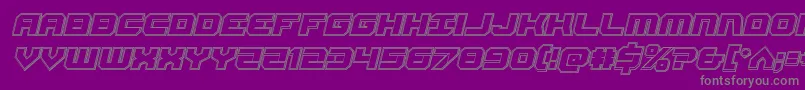 フォントGearheadengraveital – 紫の背景に灰色の文字