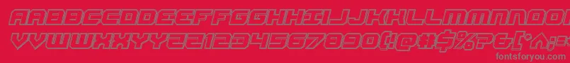 Шрифт Gearheadengraveital – серые шрифты на красном фоне