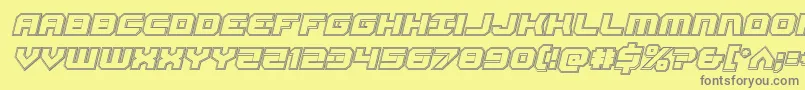 Gearheadengraveital-Schriftart – Graue Schriften auf gelbem Hintergrund