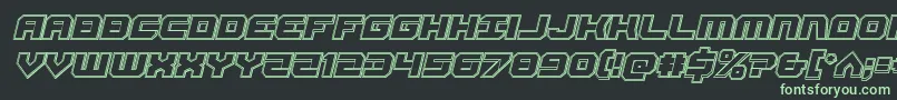 Шрифт Gearheadengraveital – зелёные шрифты на чёрном фоне