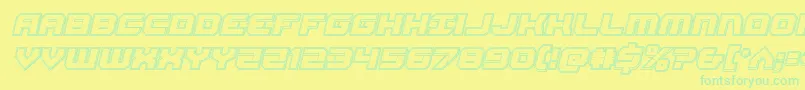 Gearheadengraveital-fontti – vihreät fontit keltaisella taustalla