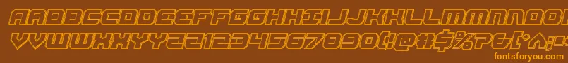 Gearheadengraveital-Schriftart – Orangefarbene Schriften auf braunem Hintergrund