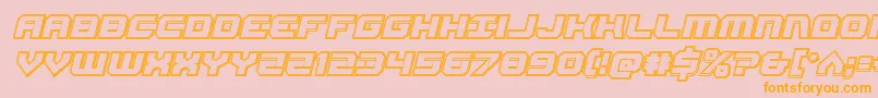 Gearheadengraveital-Schriftart – Orangefarbene Schriften auf rosa Hintergrund