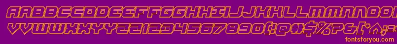 Gearheadengraveital-fontti – oranssit fontit violetilla taustalla