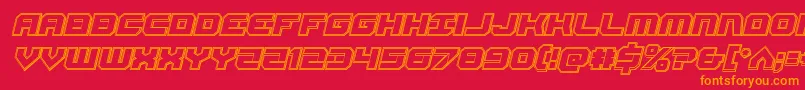 Шрифт Gearheadengraveital – оранжевые шрифты на красном фоне