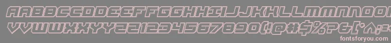 フォントGearheadengraveital – 灰色の背景にピンクのフォント
