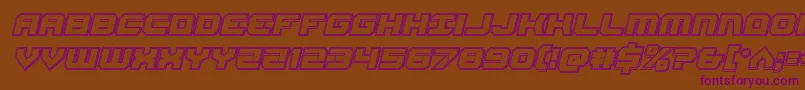 フォントGearheadengraveital – 紫色のフォント、茶色の背景