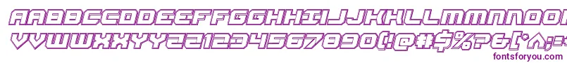 フォントGearheadengraveital – 白い背景に紫のフォント