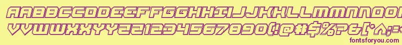 Шрифт Gearheadengraveital – фиолетовые шрифты на жёлтом фоне