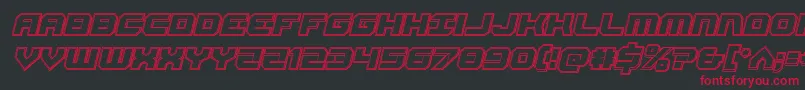 Шрифт Gearheadengraveital – красные шрифты на чёрном фоне