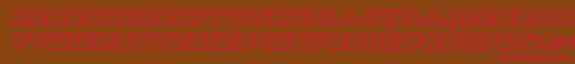 Czcionka Gearheadengraveital – czerwone czcionki na brązowym tle