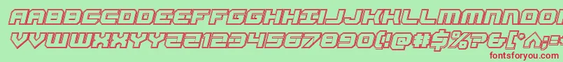 Шрифт Gearheadengraveital – красные шрифты на зелёном фоне