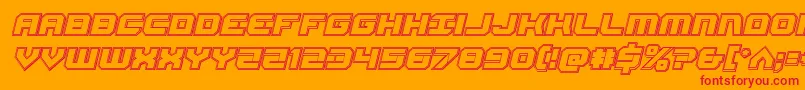 Gearheadengraveital Font – Red Fonts on Orange Background