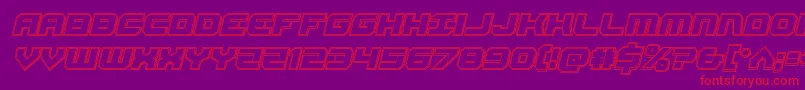 Fonte Gearheadengraveital – fontes vermelhas em um fundo violeta