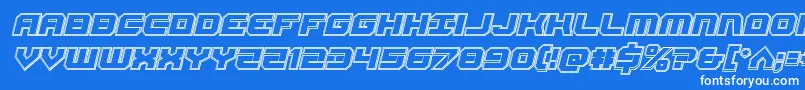 Gearheadengraveital-fontti – valkoiset fontit sinisellä taustalla