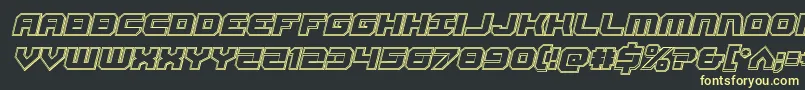 Шрифт Gearheadengraveital – жёлтые шрифты на чёрном фоне