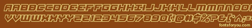 Gearheadengraveital-fontti – keltaiset fontit ruskealla taustalla