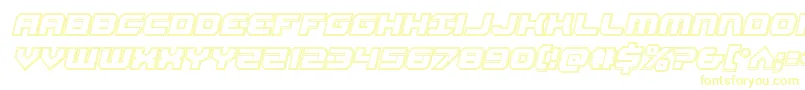 フォントGearheadengraveital – 白い背景に黄色の文字