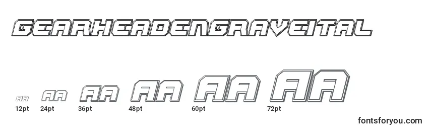 Gearheadengraveital Font Sizes