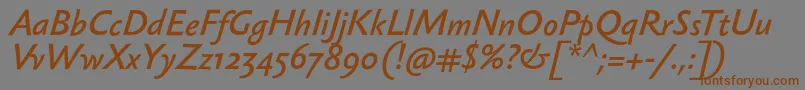 Fonte SebastianmediumItalic – fontes marrons em um fundo cinza