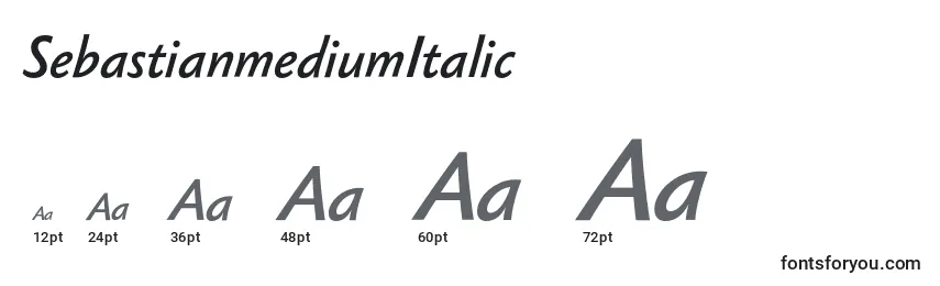 Размеры шрифта SebastianmediumItalic