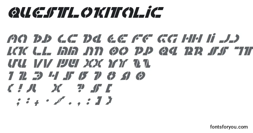 Police QuestlokItalic - Alphabet, Chiffres, Caractères Spéciaux