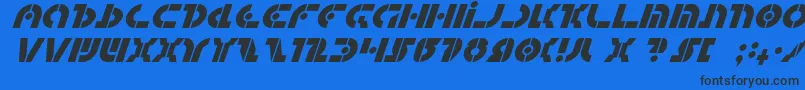 QuestlokItalic-Schriftart – Schwarze Schriften auf blauem Hintergrund