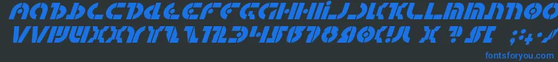 フォントQuestlokItalic – 黒い背景に青い文字