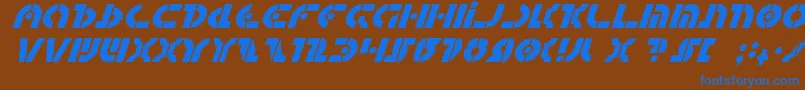 Шрифт QuestlokItalic – синие шрифты на коричневом фоне