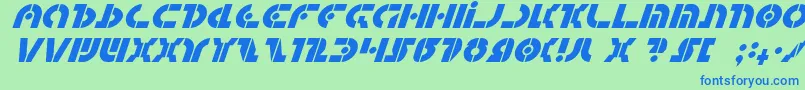 QuestlokItalic Font – Blue Fonts on Green Background