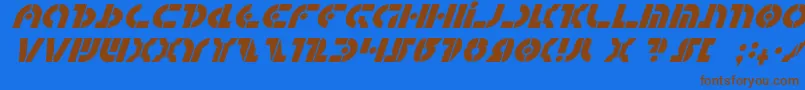 QuestlokItalic-fontti – ruskeat fontit sinisellä taustalla