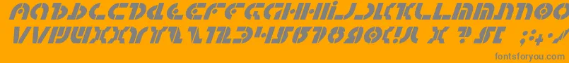 QuestlokItalic-Schriftart – Graue Schriften auf orangefarbenem Hintergrund