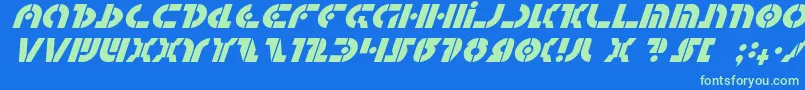 QuestlokItalic Font – Green Fonts on Blue Background