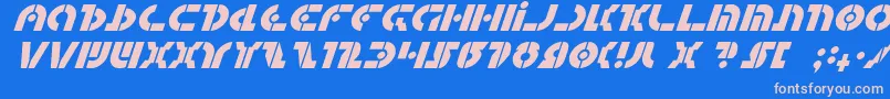 QuestlokItalic Font – Pink Fonts on Blue Background