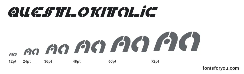 QuestlokItalic Font Sizes